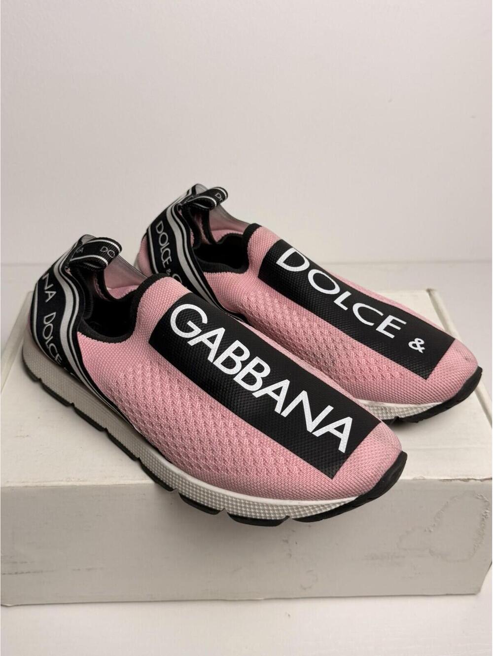 Dolce & Gabbana Portofino Sneakers White Leather SZ 36 Good